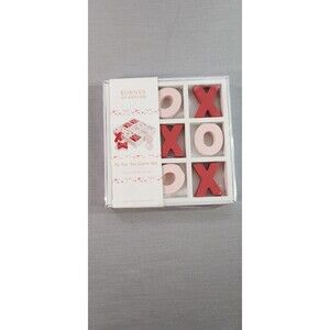 Burnes of Boston Tic Tac Toe Game Set – Valentine’s XOXO Wooden Board Game
